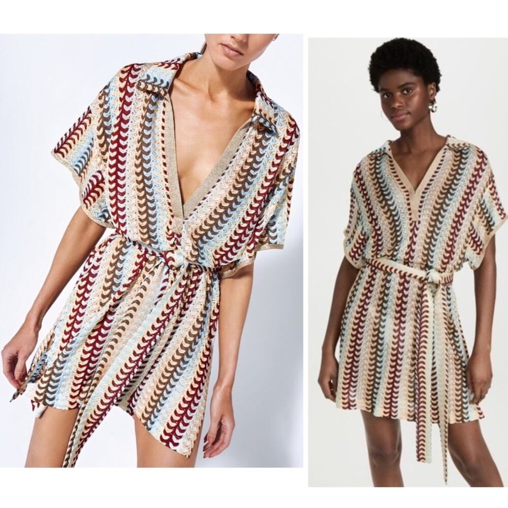 Alexis Knit Maurizio Belted Mini Shirt Dress Size XS
